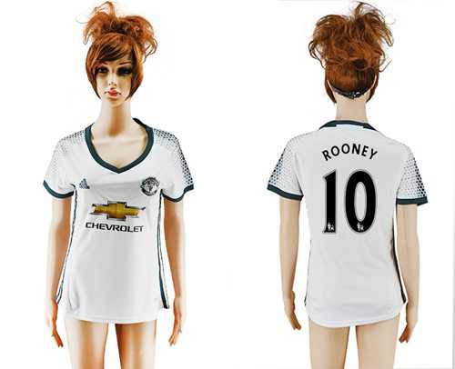 Women's Manchester United #10 Rooney Sec Away Soccer Club Jersey