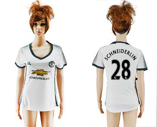 Women's Manchester United #28 Schneiderlin Sec Away Soccer Club Jersey