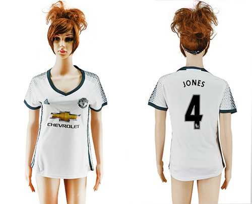 Women's Manchester United #4 Jones Sec Away Soccer Club Jersey