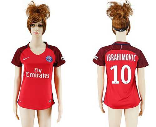 Women's Paris Saint-Germain #10 Ibrahimovic Away Soccer Club Jersey