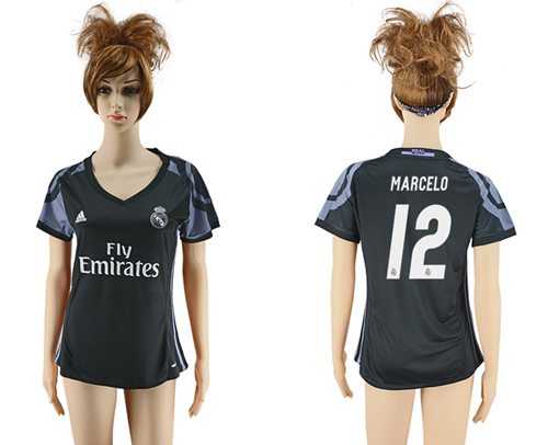 Women's Real Madrid #12 Marcelo Sec Away Soccer Club Jersey
