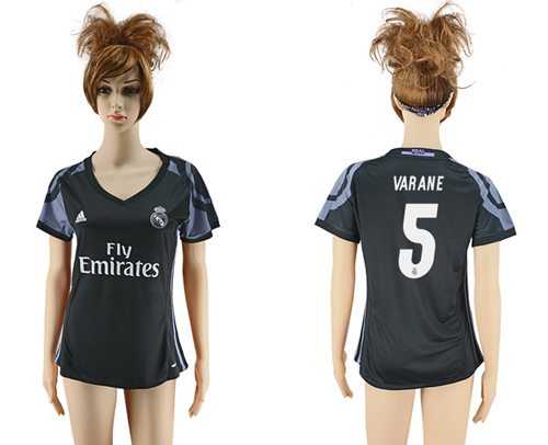 Women's Real Madrid #5 Varane Sec Away Soccer Club Jersey