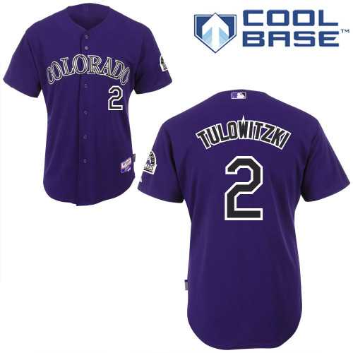 Men's MLB Colorado Rockies #2 Troy Tulowitzki Purple Jersey