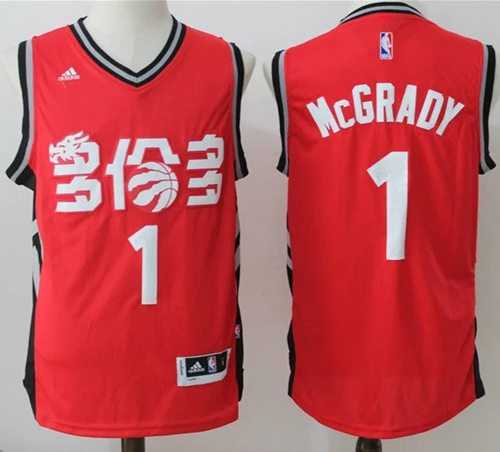 Toronto Raptors #1 Tracy Mcgrady Red Slate Chinese New Year Stitched NBA Jersey