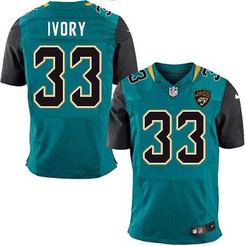 Nike Jacksonville Jaguars #33 Chris Ivory Teal Green Team Color Men's Stitched NFL Elite Jersey