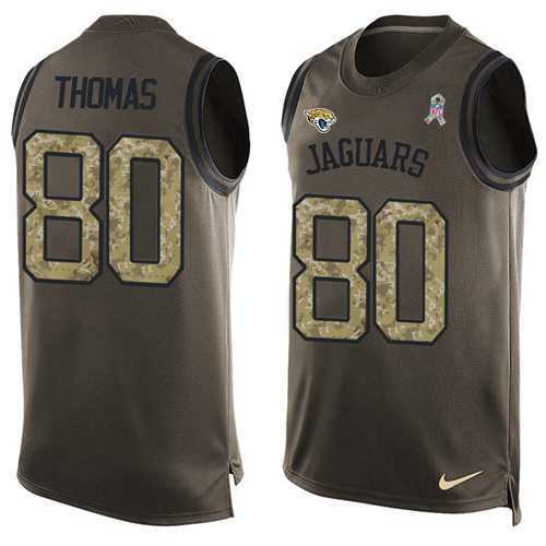 Nike Jacksonville Jaguars #80 Julius Thomas Green Men's Stitched NFL Limited Salute To Service Tank Top Jersey