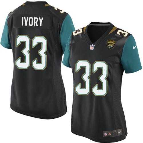 Women's Nike Jacksonville Jaguars #33 Chris Ivory Black Alternate Stitched NFL Elite Jersey