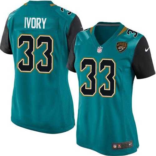 Women's Nike Jacksonville Jaguars #33 Chris Ivory Teal Green Team Color Stitched NFL Elite Jersey