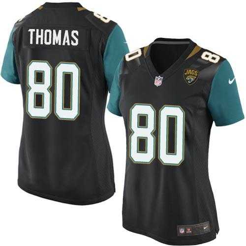 Women's Nike Jacksonville Jaguars #80 Julius Thomas Black Alternate Stitched NFL Elite Jersey