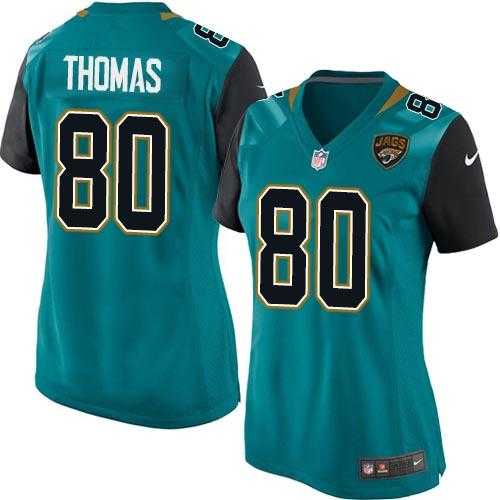 Women's Nike Jacksonville Jaguars #80 Julius Thomas Teal Green Team Color Stitched NFL Elite Jersey