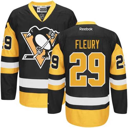 Men's Pittsburgh Penguins #29 Marc-Andre Fleury Reebok Black Premier Jersey