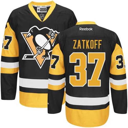 Men's Pittsburgh Penguins #37 Jeff Zatkoff Reebok Black Premier Jersey