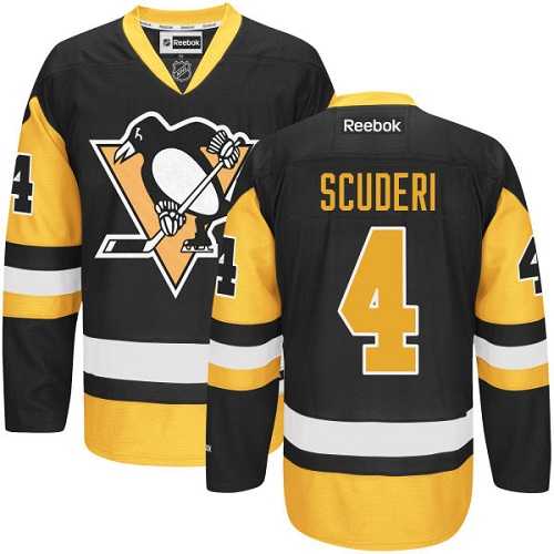 Men's Pittsburgh Penguins #4 Rob Scuderi Reebok Black Premier Jersey