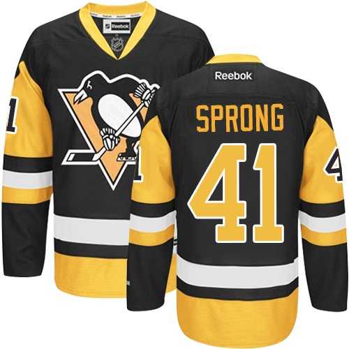 Men's Pittsburgh Penguins #41 Daniel Sprong Reebok Black Premier Jersey
