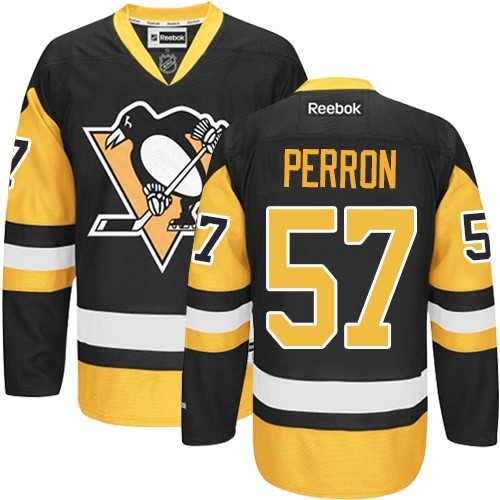 Men's Pittsburgh Penguins #57 David Perron Reebok Black Premier Jersey