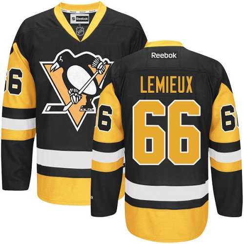 Men's Pittsburgh Penguins #66 Mario Lemieux Reebok Black Premier Jersey