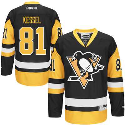 Men's Pittsburgh Penguins #81 Phil Kessel Reebok Black Premier Jersey
