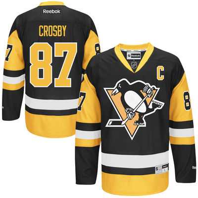 Men's Pittsburgh Penguins #87 Sidney Crosby Reebok Black Premier Jersey