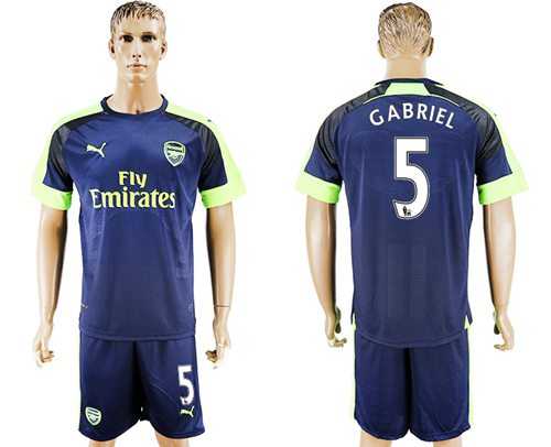 Arsenal #5 Gabriel Sec Away Soccer Club Jersey