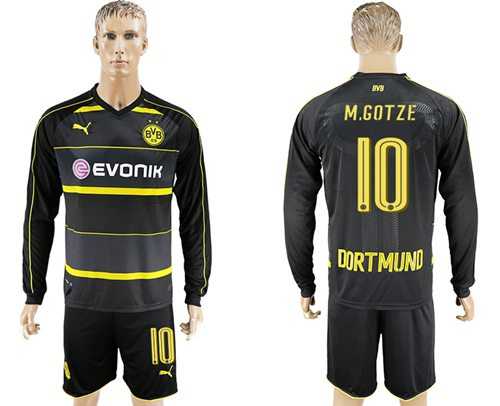Dortmund #10 M.Gotze Away Long Sleeves Soccer Club Jersey