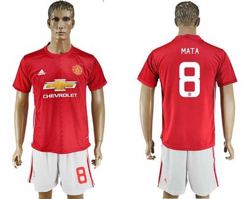 Manchester United #8 Mata Home League Soccer Club Jersey