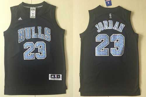 Chicago Bulls #23 Michael Jordan Black Diamond Fashion Stitched NBA Jersey