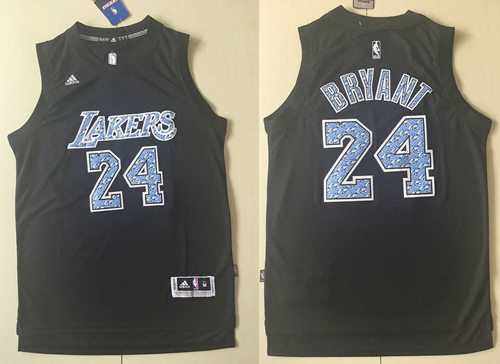 Los Angeles Lakers #24 Kobe Bryant Black Diamond Fashion Stitched NBA Jersey