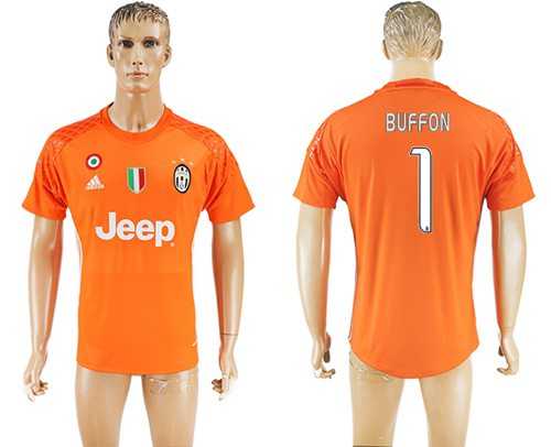 Juventus #1 Buffon Orange Goalkeeper Soccer Club Jersey