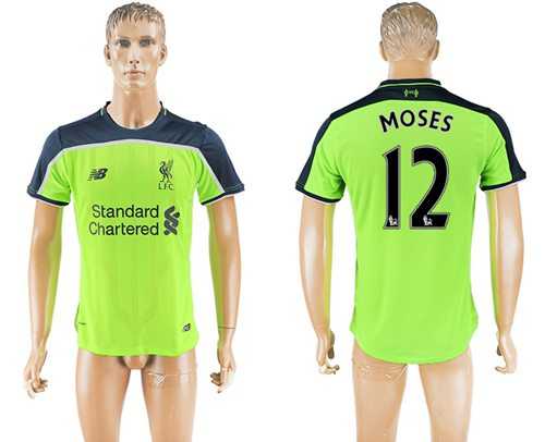Liverpool #12 Moses Sec Away Soccer Club Jersey