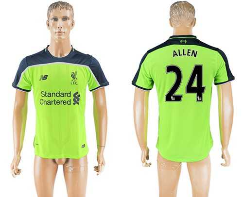 Liverpool #24 Allen Sec Away Soccer Club Jersey