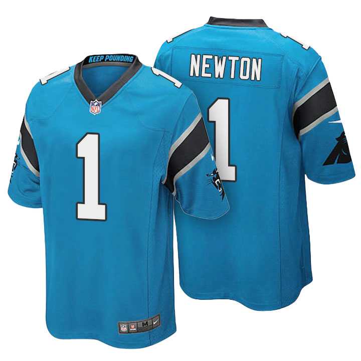 Men's Carolina Panthers #1 Cam Newton Light Blue Color Rush Limited Jersey