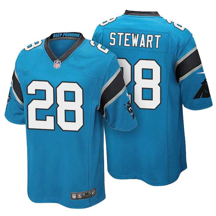 Men's Carolina Panthers #28 Jonathan Stewart Light Blue Color Rush Limited Jersey