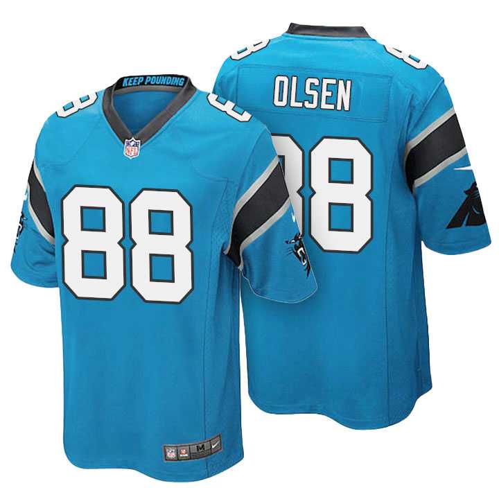 Men's Carolina Panthers #88 Greg Olsen Light Blue Color Rush Limited Jersey