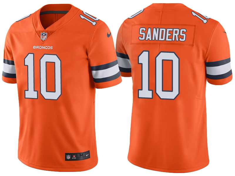 Men's Denver Broncos #10 Emmanuel Sanders Orange Color Rush Limited Jersey
