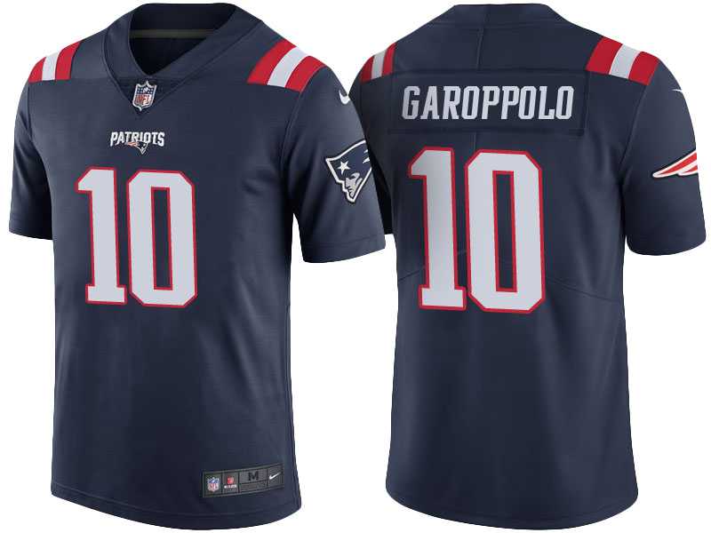 Men's New England Patriots #10 Jimmy Garoppolo Navy Color Rush Limited Jersey