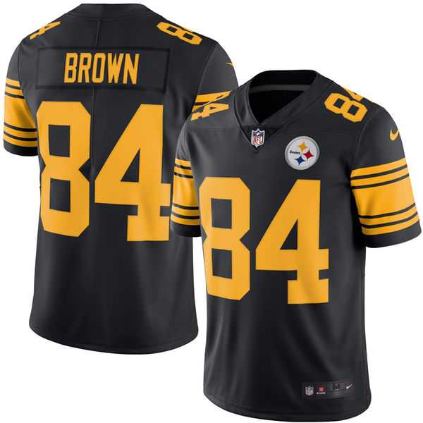 Men's Pittsburgh Steelers #84 Antonio Brown Nike Black Color Rush Limited Jersey