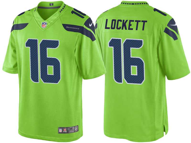 Men's Seattle Seahawks #16 Tyler Lockett Green Color Rush Limited Jersey