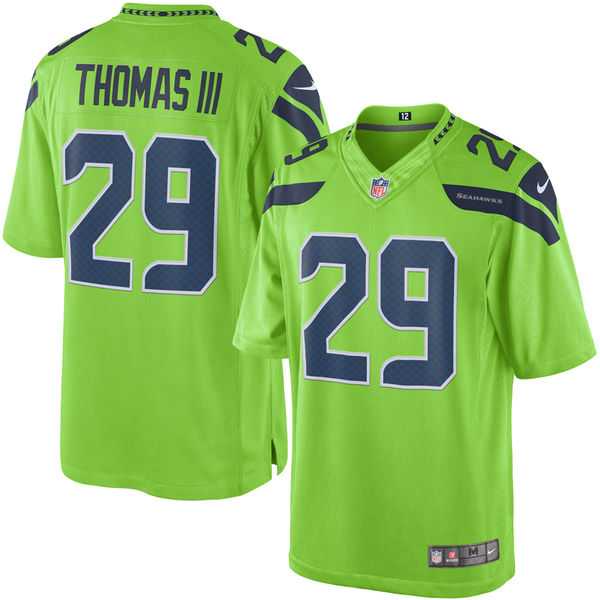 Men's Seattle Seahawks #29 Earl Thomas Nike Green Color Rush Limited Jersey