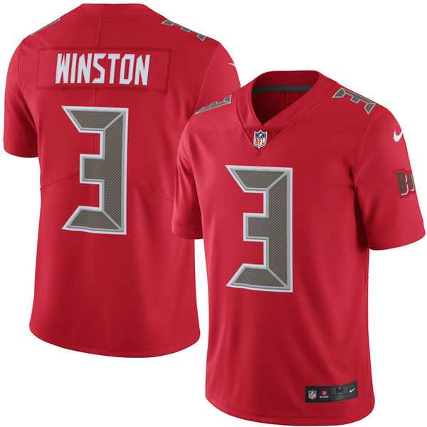 Men's Tampa Bay Buccaneers #3 Jameis Winston Nike Red Color Rush Limited Jersey