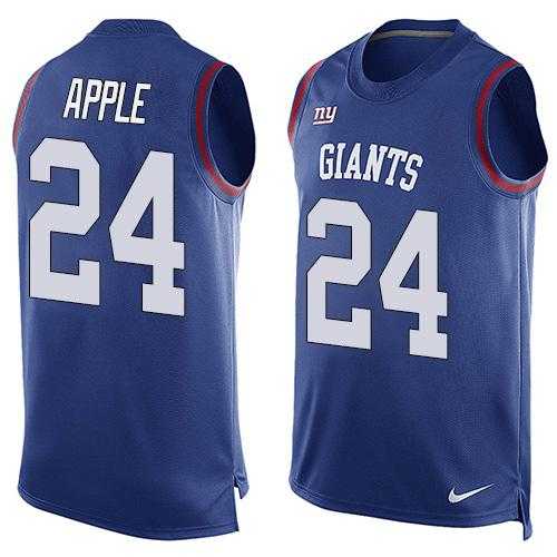 Nike New York Giants #24 Eli Apple Royal Blue Team Color Men's Stitched NFL Limited Tank Top Jersey