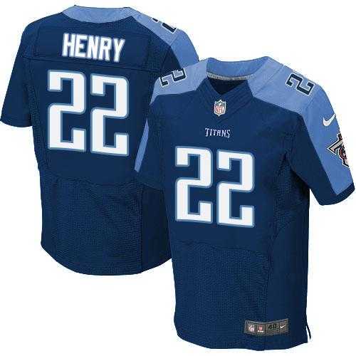 Nike Tennessee Titans #22 Derrick Henry Navy Blue Alternate Men's Stitched NFL Elite Jersey