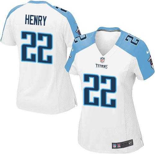 Women's Nike Titans #22 Derrick Henry White Stitched NFL Elite Jersey