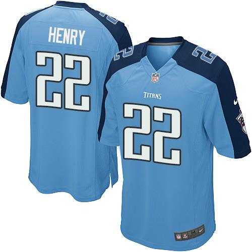 Youth Nike Tennessee Titans #22 Derrick Henry Light Blue Team Color Stitched NFL Elite Jersey