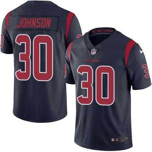 Nike Houston Texans #30 Kevin Johnson Navy Blue Men's Stitched NFL Limited Rush Jersey