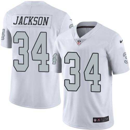 Nike Oakland Raiders #34 Bo Jackson White Men's Stitched NFL Limited Rush Jersey