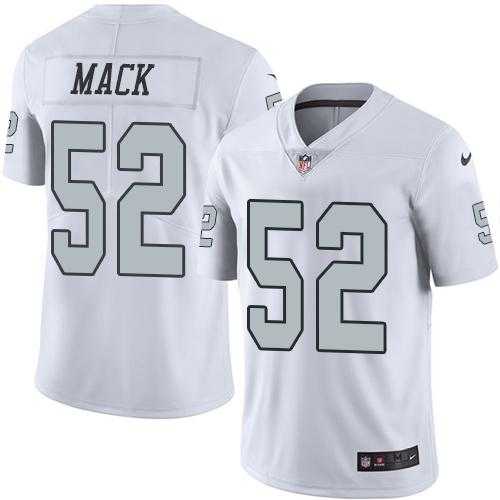 Nike Oakland Raiders #52 Khalil Mack White Men's Stitched NFL Limited Rush Jersey