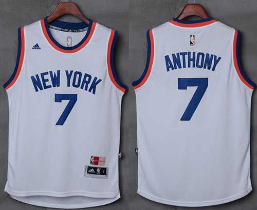 New York Knicks #7 Carmelo Anthony New White Stitched NBA Jersey