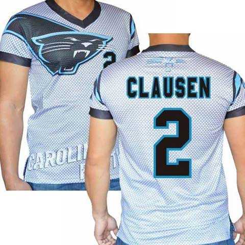 Carolina Panthers #2 Jimmy Clausen Stretch Name Number Player Personalized White Mens Adults NFL T-Shirts Tee Shirts