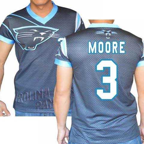Carolina Panthers #3 Derek Anderson Stretch Name Number Player Personalized Black Mens Adults NFL T-Shirts Tee Shirts