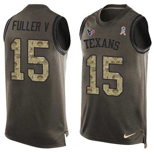 Nike Houston Texans #15 Will Fuller V Green Men's Stitched NFL Limited Salute To Service Tank Top Jersey